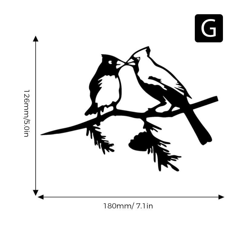 Elegant fågeldekoration i svart järn för heminredning och trädgårdsdekor, stilfull och hållbar design.