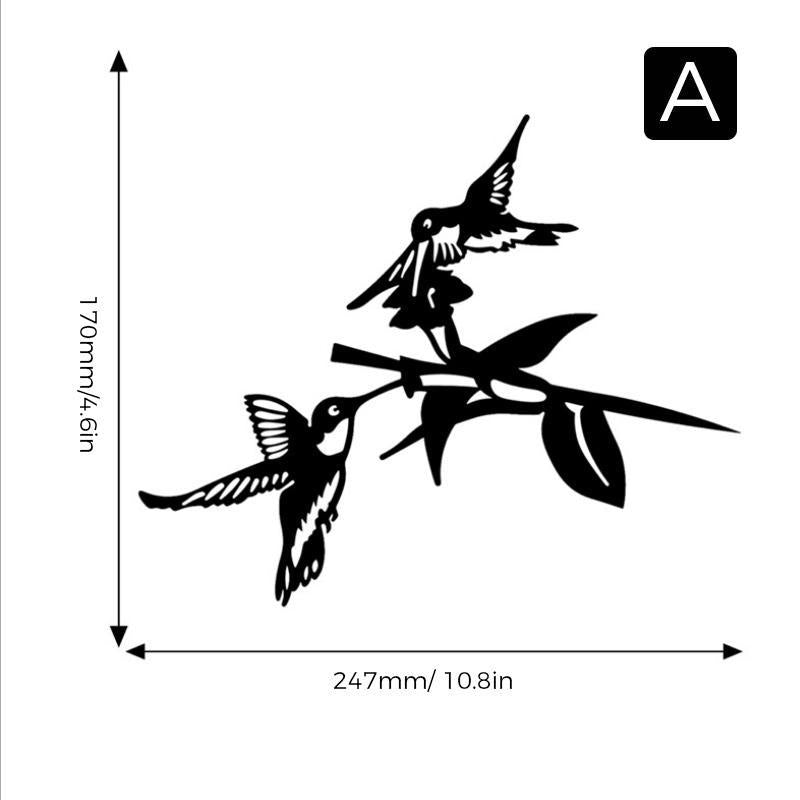 Elegant fågeldekoration i svart järn för heminredning och trädgårdsdekor, stilfull och hållbar design.