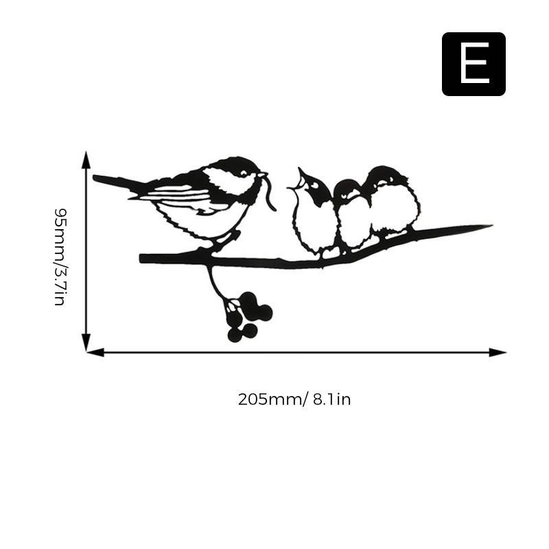Elegant fågeldekoration i svart järn för heminredning och trädgårdsdekor, stilfull och hållbar design.