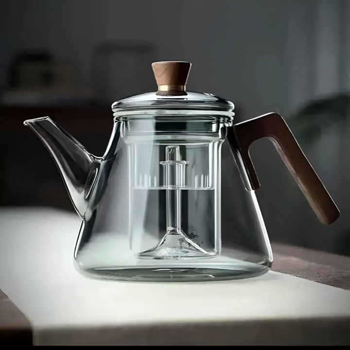 Högkvalitativ glastekanna 900ml med avtagbar tesil & bekvämt handtag. För hemmabruk & kafé.