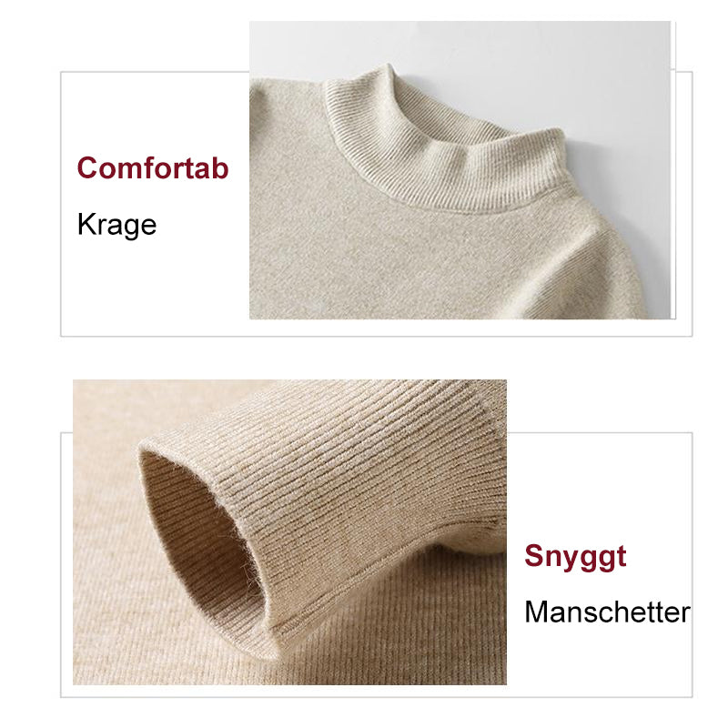 Herrhalspolo i fleece, elegant, tjock och varm, tillgänglig i marinblå, beige, vinröd, svart, mörkgrön, ljusgrå.