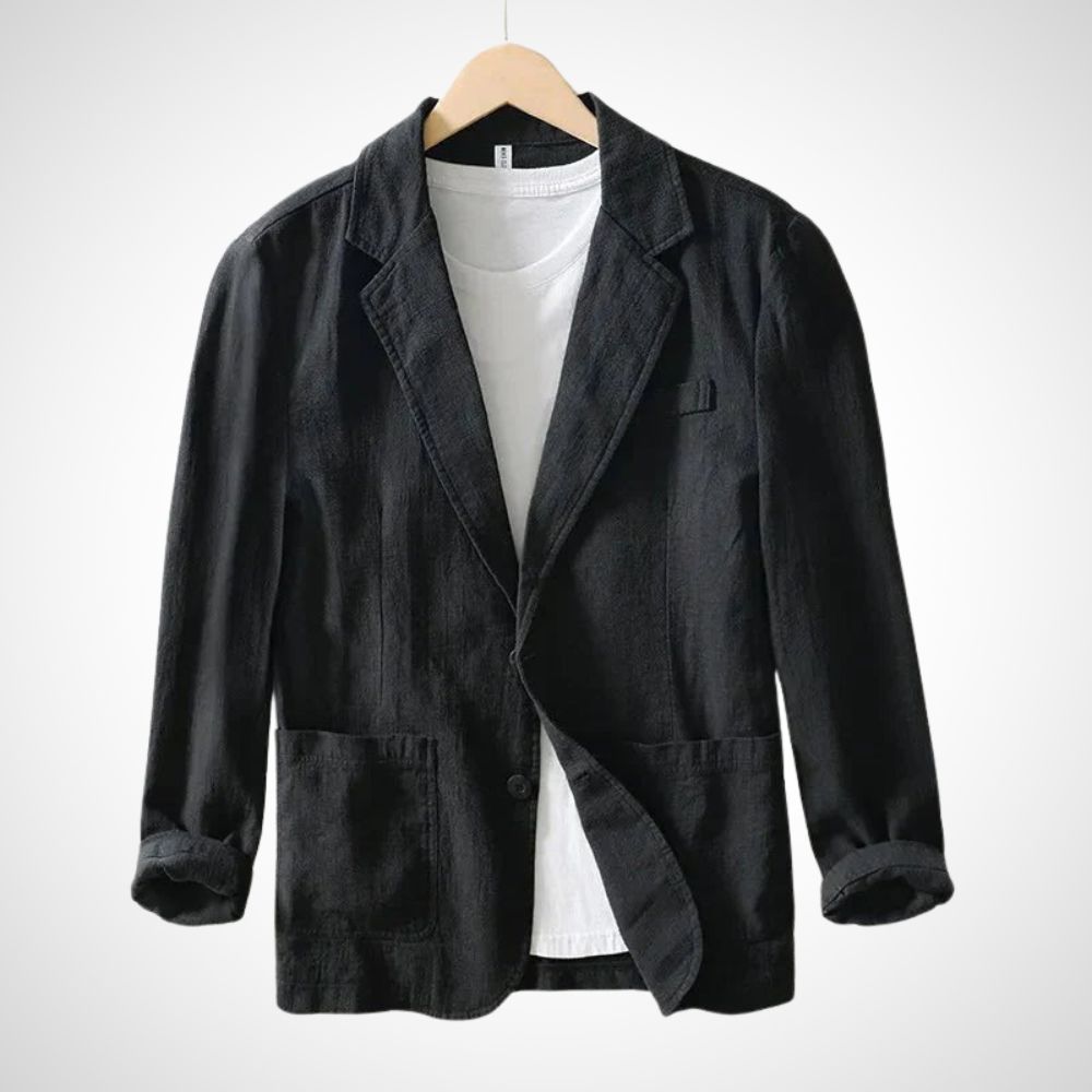 Elegant herrblazer för vår, sommar och höst. Lättviktig och snygg, perfekt för fritid eller kontorsstil.