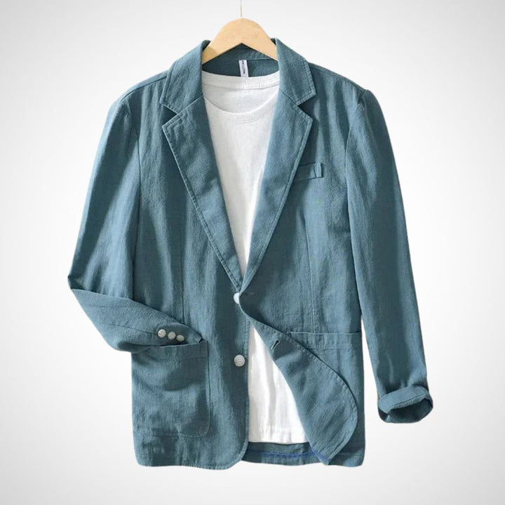 Casual herrblazer i lättviktstyg. Mångsidig herrjacka, idealisk för vårkläder och höstmode.