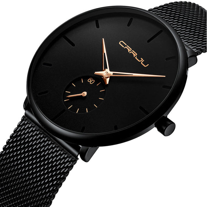 Elegant herrklocka i rostfritt stål, armbandslänk. Vattentät design, reptåligt glas, lämplig för alla tillfällen.