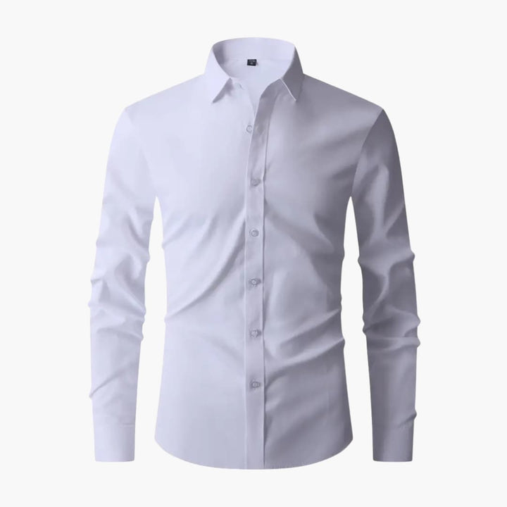 Elegant herrskjorta med lång ärm i vävd design. Perfekt för både formella och casual tillfällen.