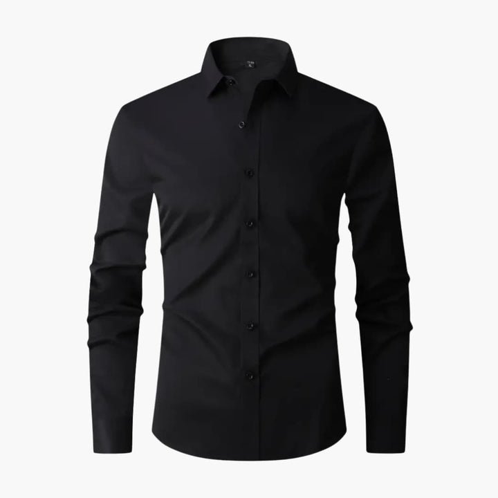 Klassisk vävd herrskjorta med lång ärm. Stilren design som passar både formella event och vardagsbruk.