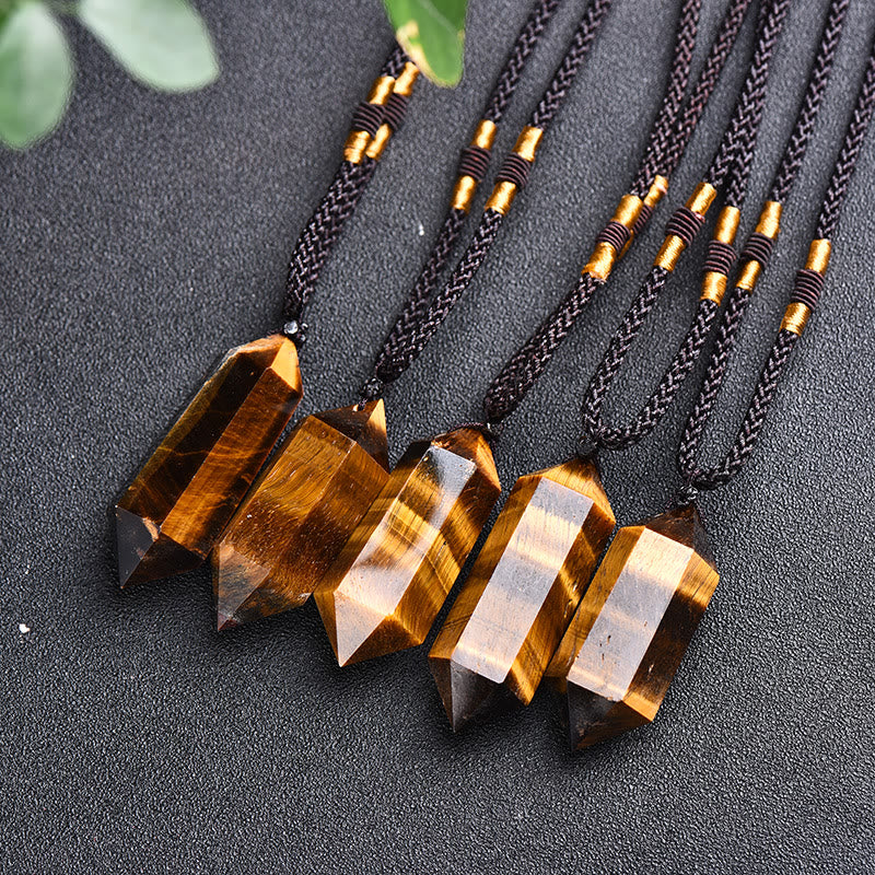 Damhalsband med rosenkvarts. Natursten i hexagonform, för stil & inre frid.