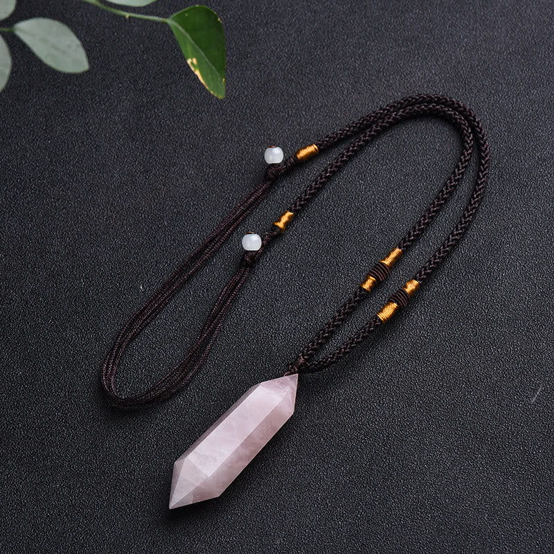 Hexagonalt ametist smycke. Stilrent damhalsband med healingegenskaper.