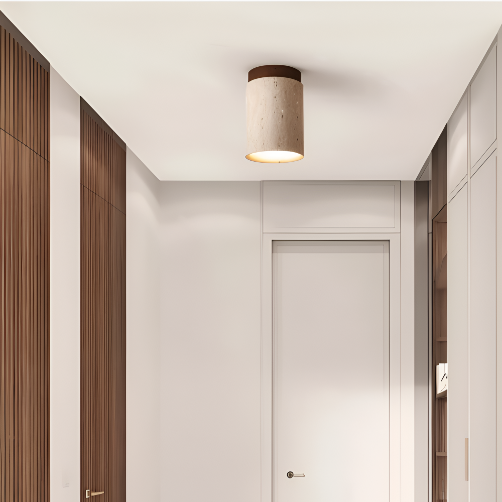 Elegant infälld LED-taklampa för modern heminredning i vardagsrummet.