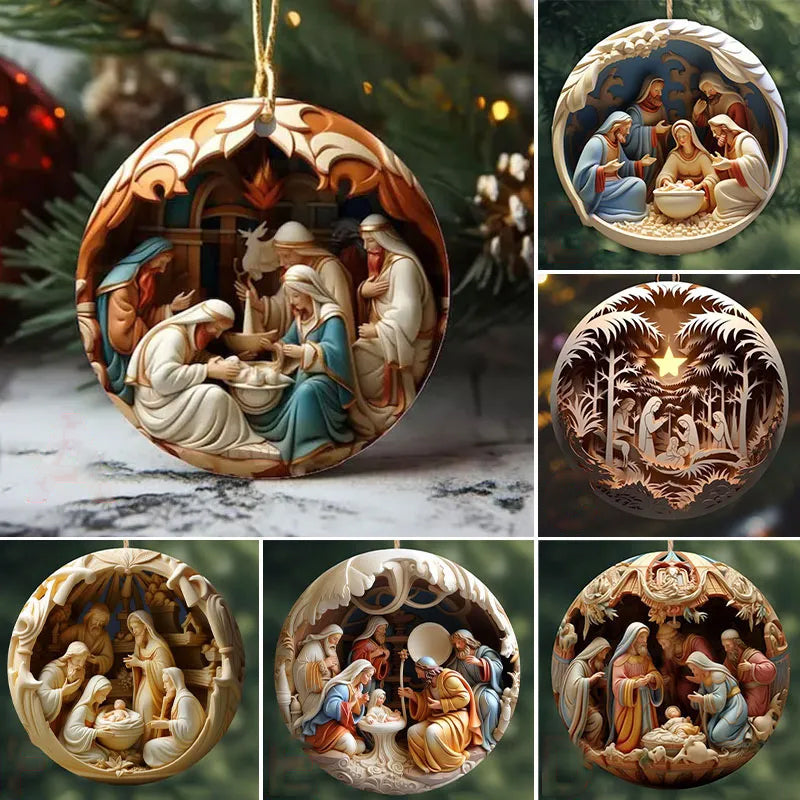 "Elegant keramisk juldekoration med klassisk design, skapar festlig charm och värme i hemmet."