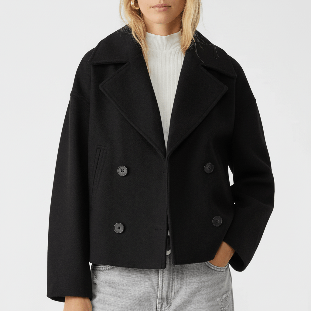 Damjacka "Jessica", en kort dubbelknäppt blazer som lyfter din vardagsstil.