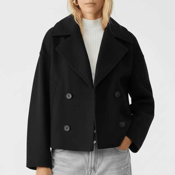 Damjacka "Jessica", en kort dubbelknäppt blazer som lyfter din vardagsstil.