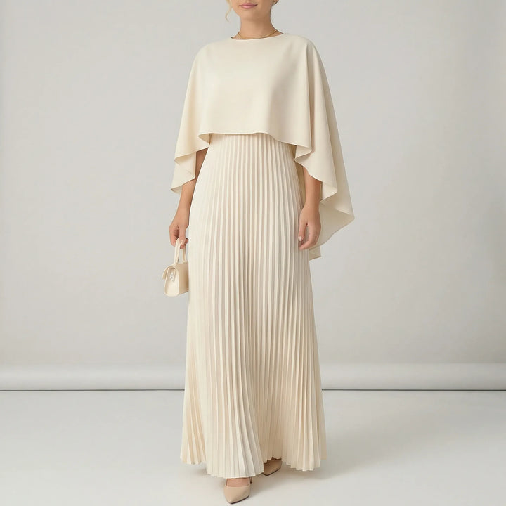 Svart elegant maxiklänning Amelie. Lång festklänning med fladdermusärmar för kvinnomode.