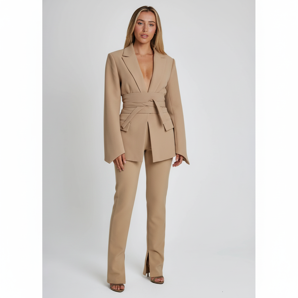 Sofistikerad marinblå dam blazer i slim fit. Perfekt för kontorskläder och en smart casual outfit.
