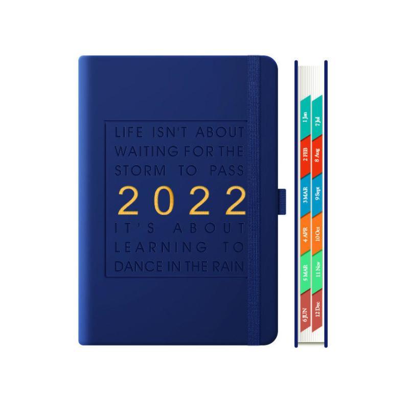 "Elegant miljövänlig 2022 planbok, PU läder, praktisk och stilfull design för månads- och veckoplanering, flera färger."