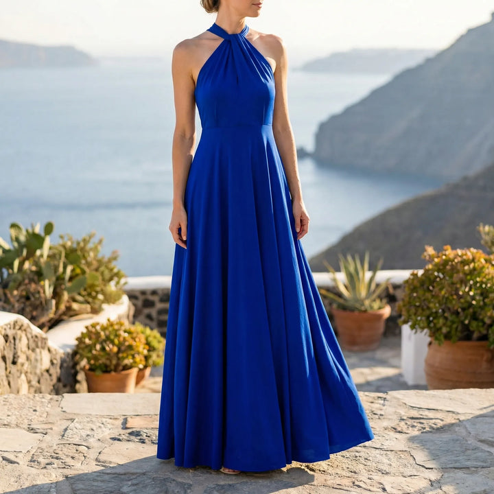 Elegant Phoebe maxi-omlottklänning för dam med smickrande V-ringning. Perfekt för fest & sommar.