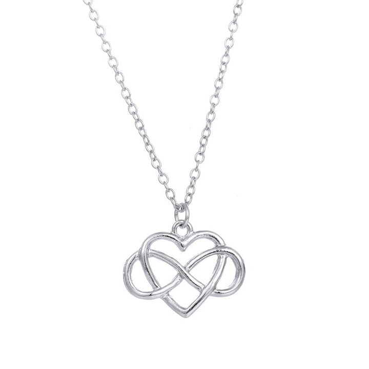 Elegant silver oändlighetshjärta halsband för kvinnor med österrikiska zirkoner, dubbel infinity design, stilfullt smycke.
