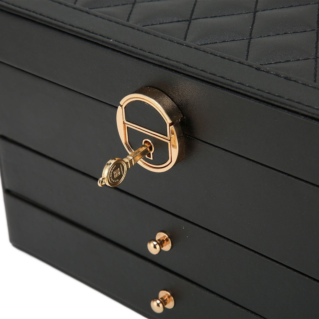 Exklusiv smyckesask i brunt läder, en perfekt present för födelsedag eller julklapp.
