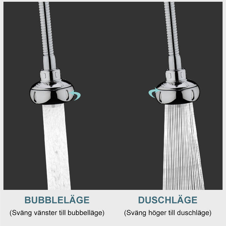"Elegant stänkskyddat kranhuvud i rostfritt stål och ABS, vattenbesparande design för badrum, justerbart vattentryck."
