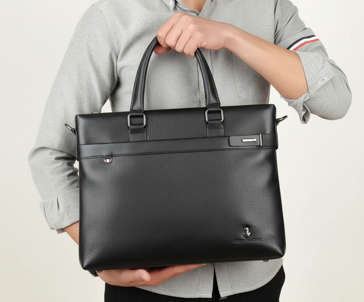 Professionell businessväska för laptop och dokument. Stilren, unisex design för kontoret och resor.