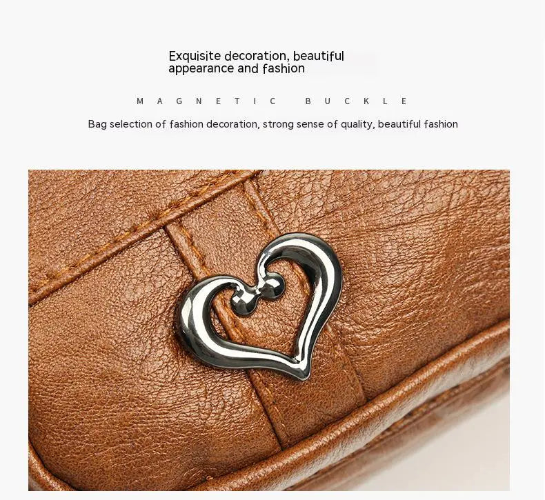 Mångsidig brun damväska. Bärs som messenger eller crossbody, elegant och praktisk vardagsväska.
