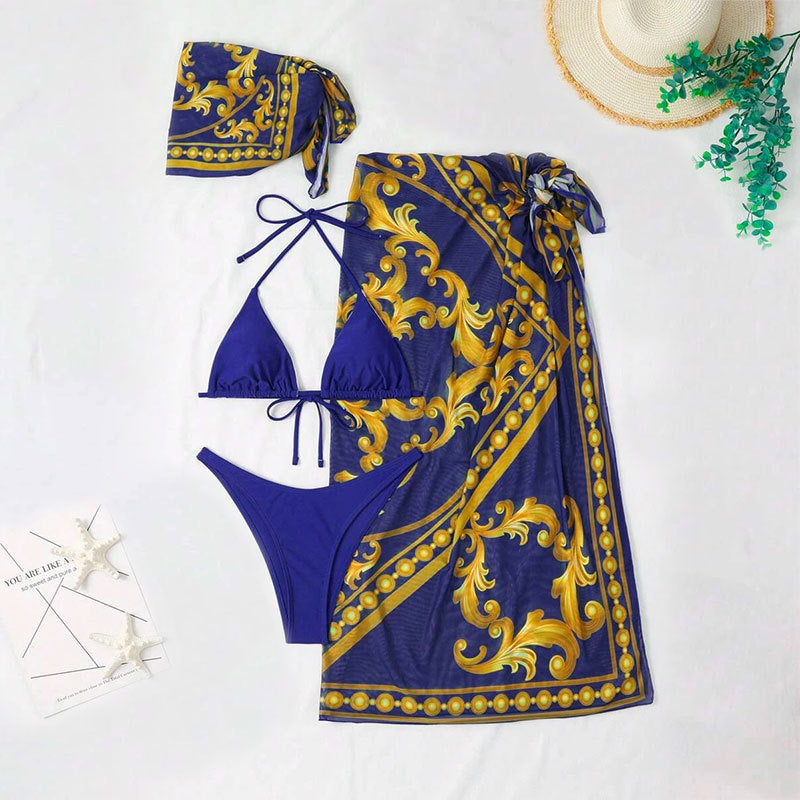 Svart elegant omlottkjol för kvinnor med opulent mönster. Mångsidig damkjol perfekt för sommarens evenemang.