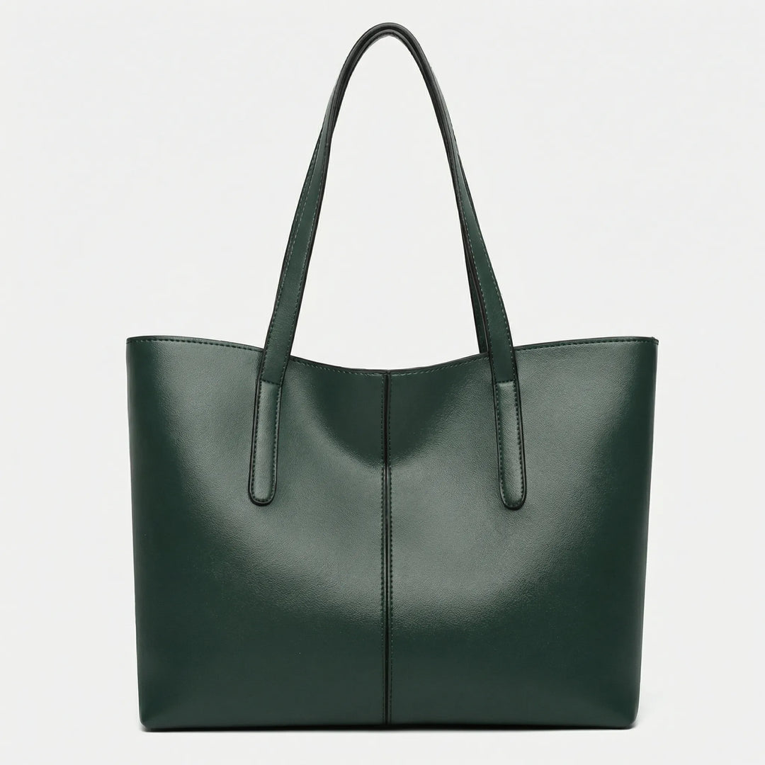 Grön Jessy toteväska, elegant damväska med axelrem. Idealisk vardags- och kontorsväska för modern kvinna.