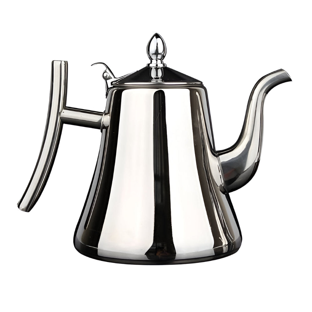 Premium tekanna 1.5L i elegant finish med filter, utmärkt present för teälskare och hemmakockar.