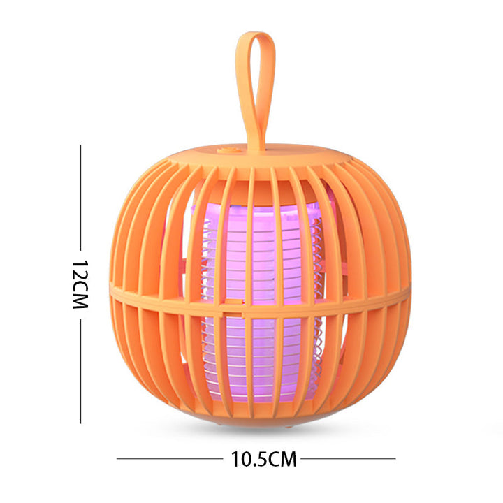 Elegant, tyst myggdödarlampa med USB-laddning, kompakt design och lila ljusfunktion. Perfekt för bord eller tält.
