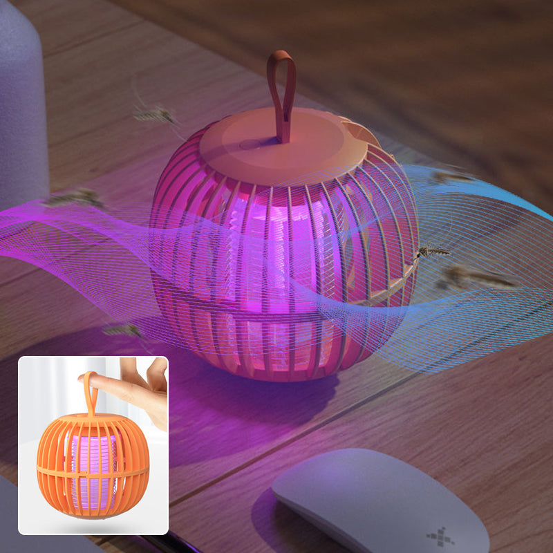 Elegant, tyst myggdödarlampa med USB-laddning, kompakt design och lila ljusfunktion. Perfekt för bord eller tält.