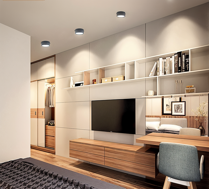 Modern LED taklampa, rund form. Högkvalitativ inomhusbelysning som är både elegant & minimalistisk.