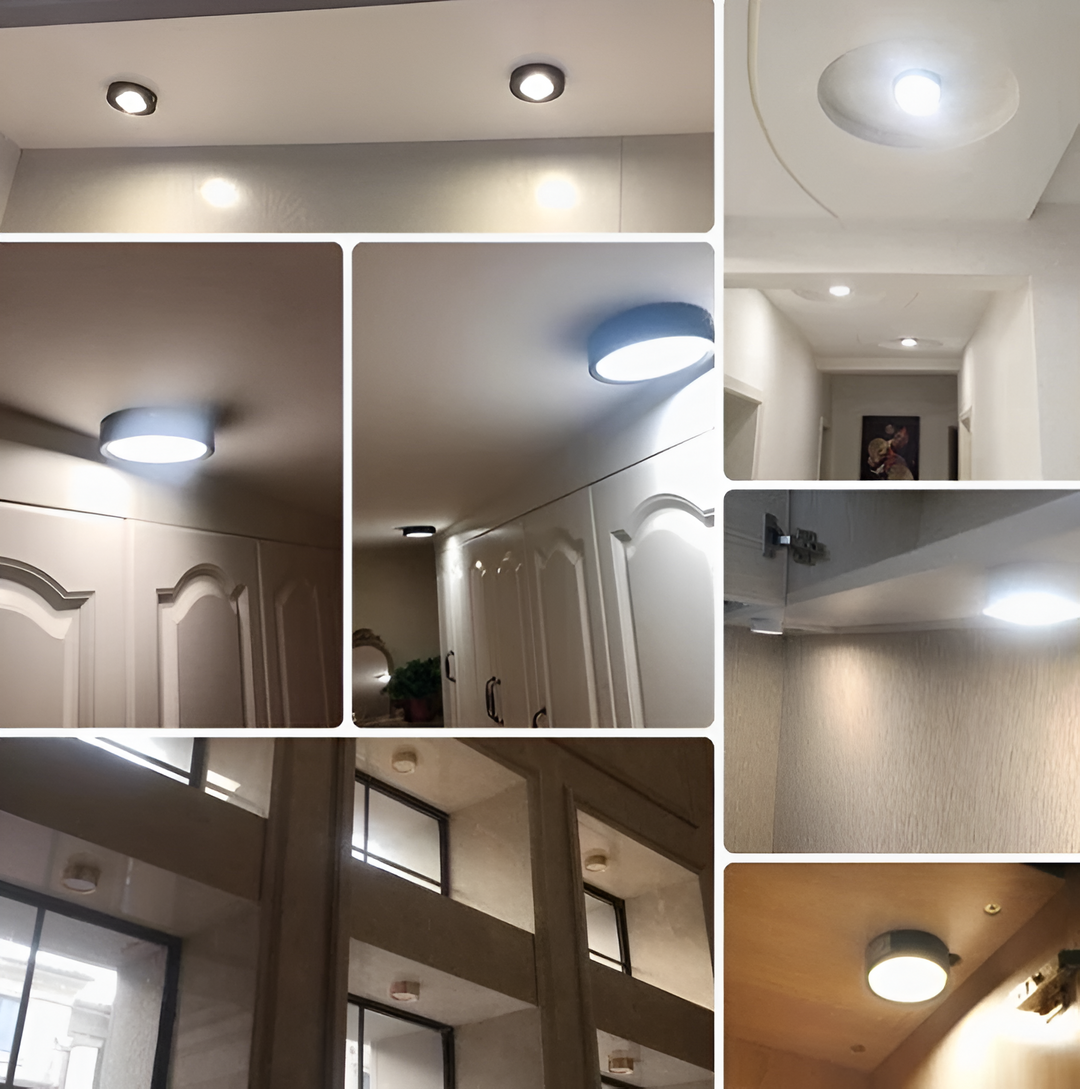 Ultralågprofil rund LED taklampa. Modern design och energisnål belysning för ditt vardagsrum.