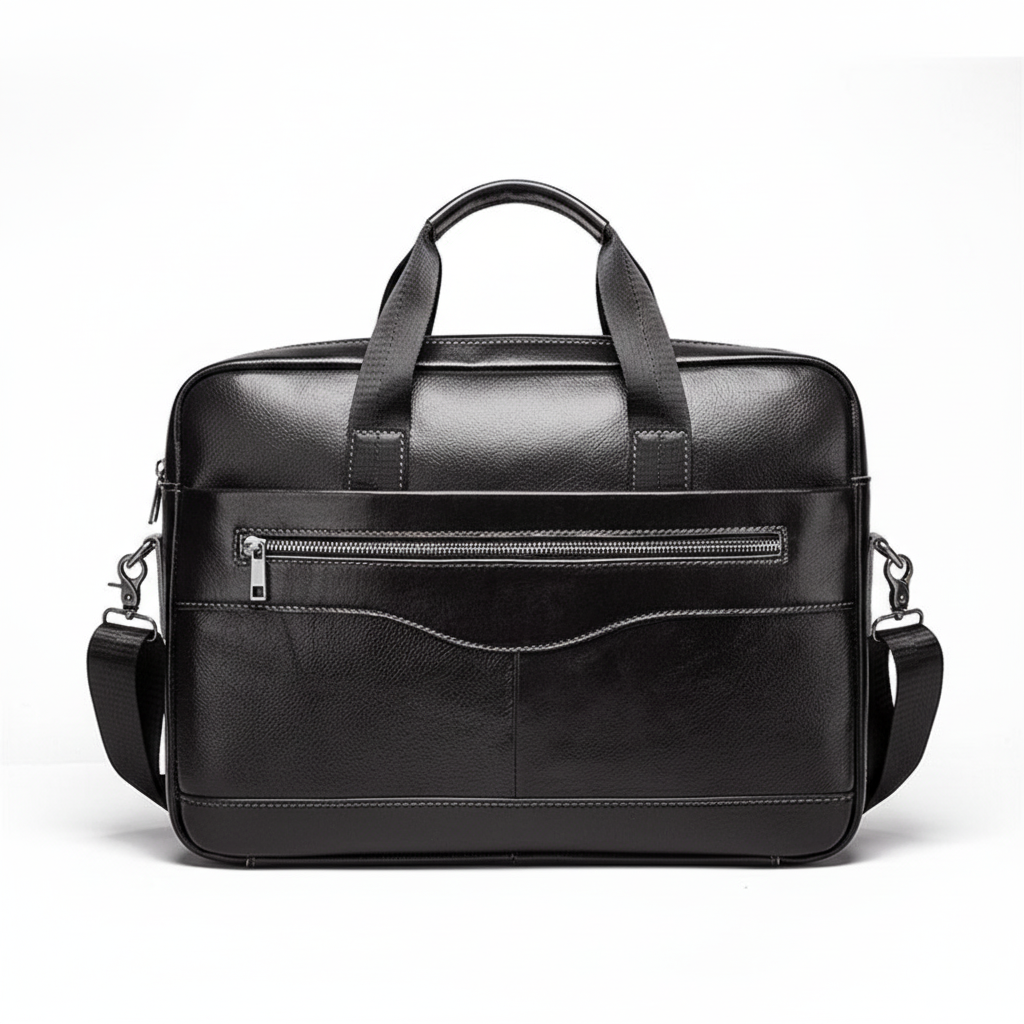 Unisex elegant laptopväska upp till 15 tum, stilren design, passar som kontors- och pendlarväska.