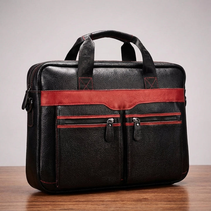 Stilfull UrbanSling läder businessväska för professionellt bruk. Passar dam och herr, med fack för laptop.