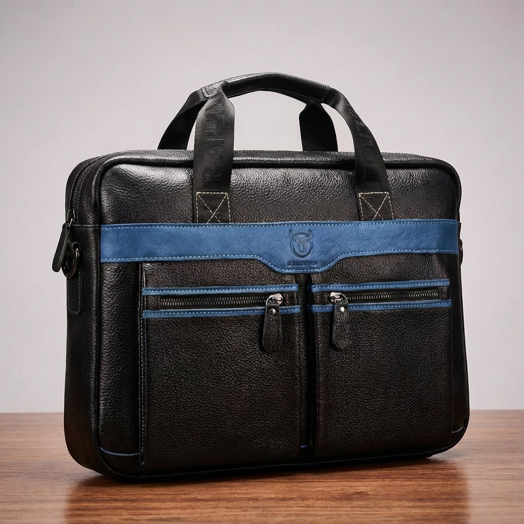 Exklusiv UrbanSling datorväska i äkta läder. Elegant och hållbar pendlarväska som skyddar med stil.