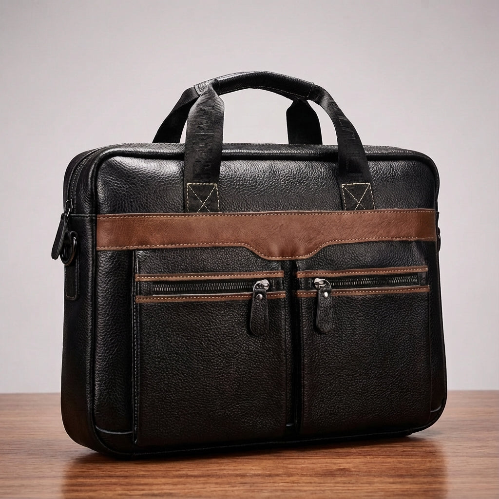 UrbanSling elegant accessoar: sofistikerad laptopväska i läder för både dam och herr, perfekt för kontoret.
