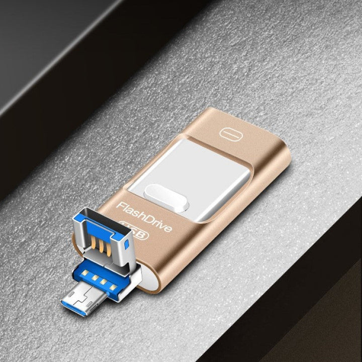 "Elegant USB-minne, kompatibelt med iPhone, iPad, Android. Snabb överföring via USB 3.0, flera färger och storlekar."