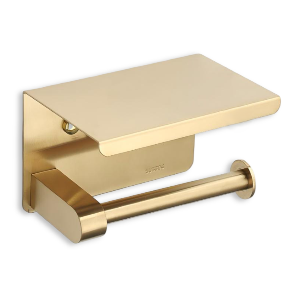 Robust handduksstång i rostfritt stål med elegant borstad guld, byggd för att hålla.