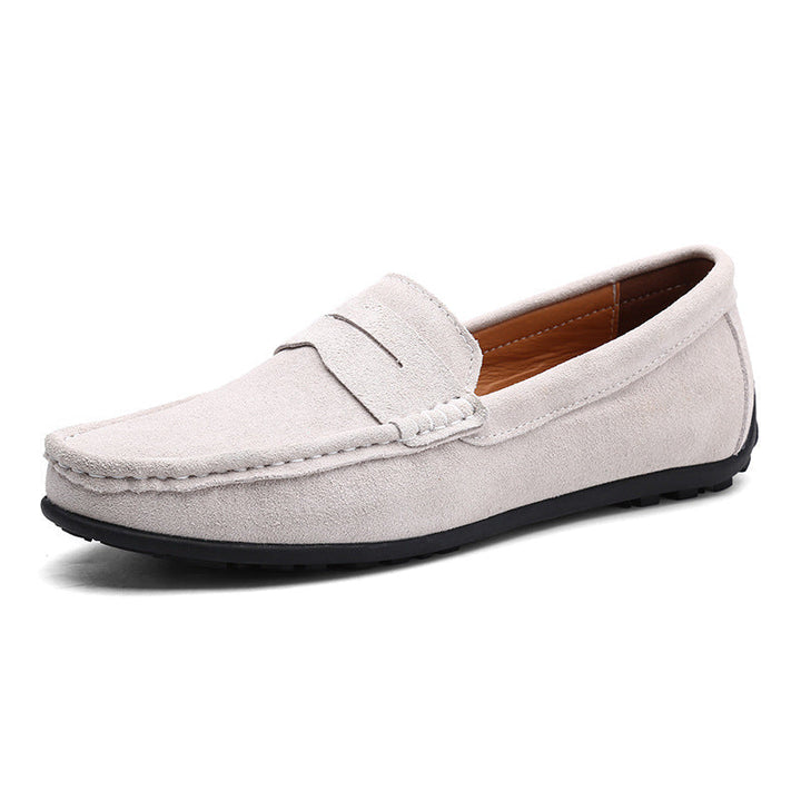 Herrmode: Blå loafers, idealiska vardagsskor med elegant touch. Bekväma och stilrena.