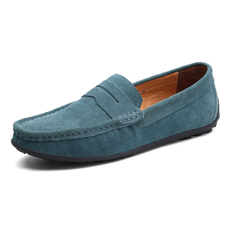 Gröna fashion loafers för män, kombinerar stil med bekvämlighet. Modern design för årsbruk.