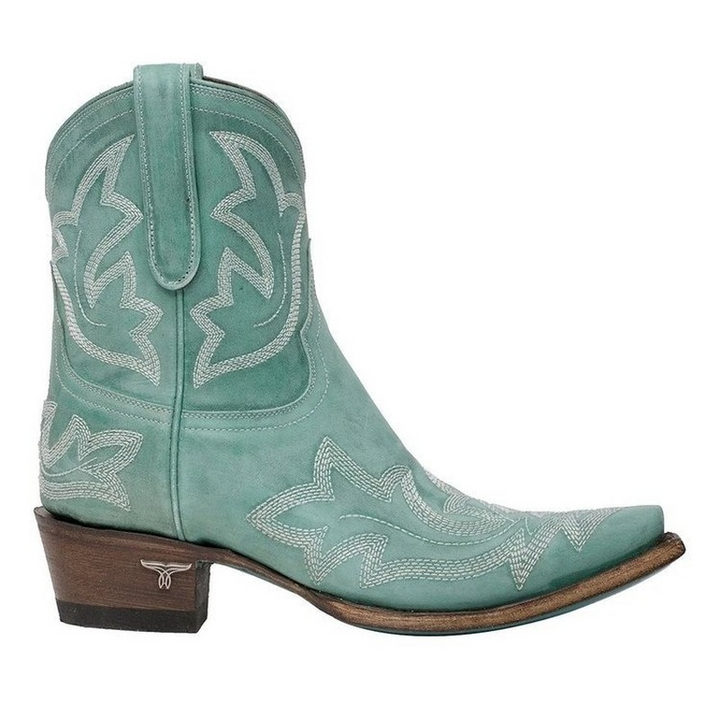 Bruna broderade cowboystövlar för damer, trendiga ankelstövlar i westernstil, idealiska för hösten.