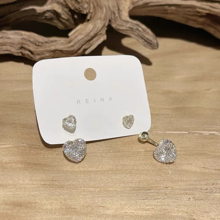 Eleganta damörhängen med hängande zirkon i koppar, unik modern design, perfekt för stil och glans vid alla tillfällen.