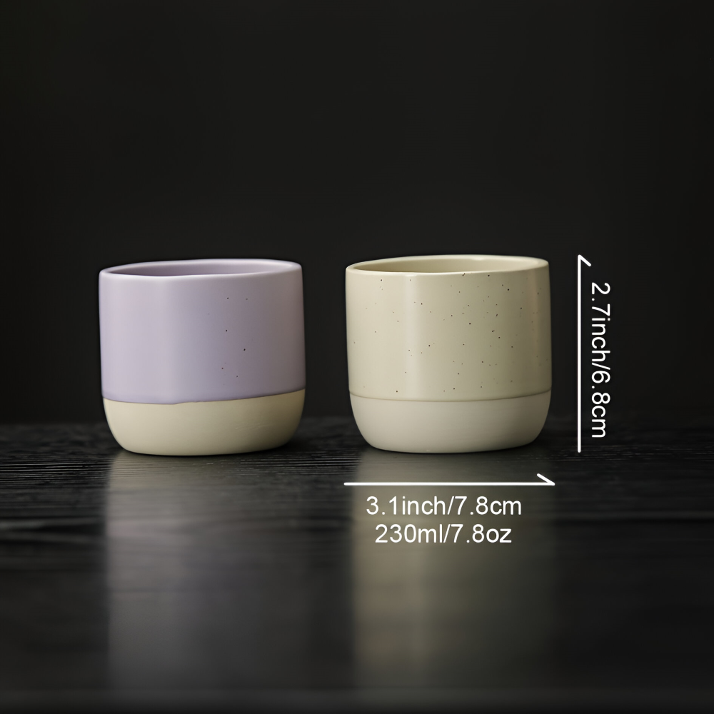 Stilrent porslin set: 4 eleganta keramik kaffekoppar för kaffe & te. Höjer din heminredning.