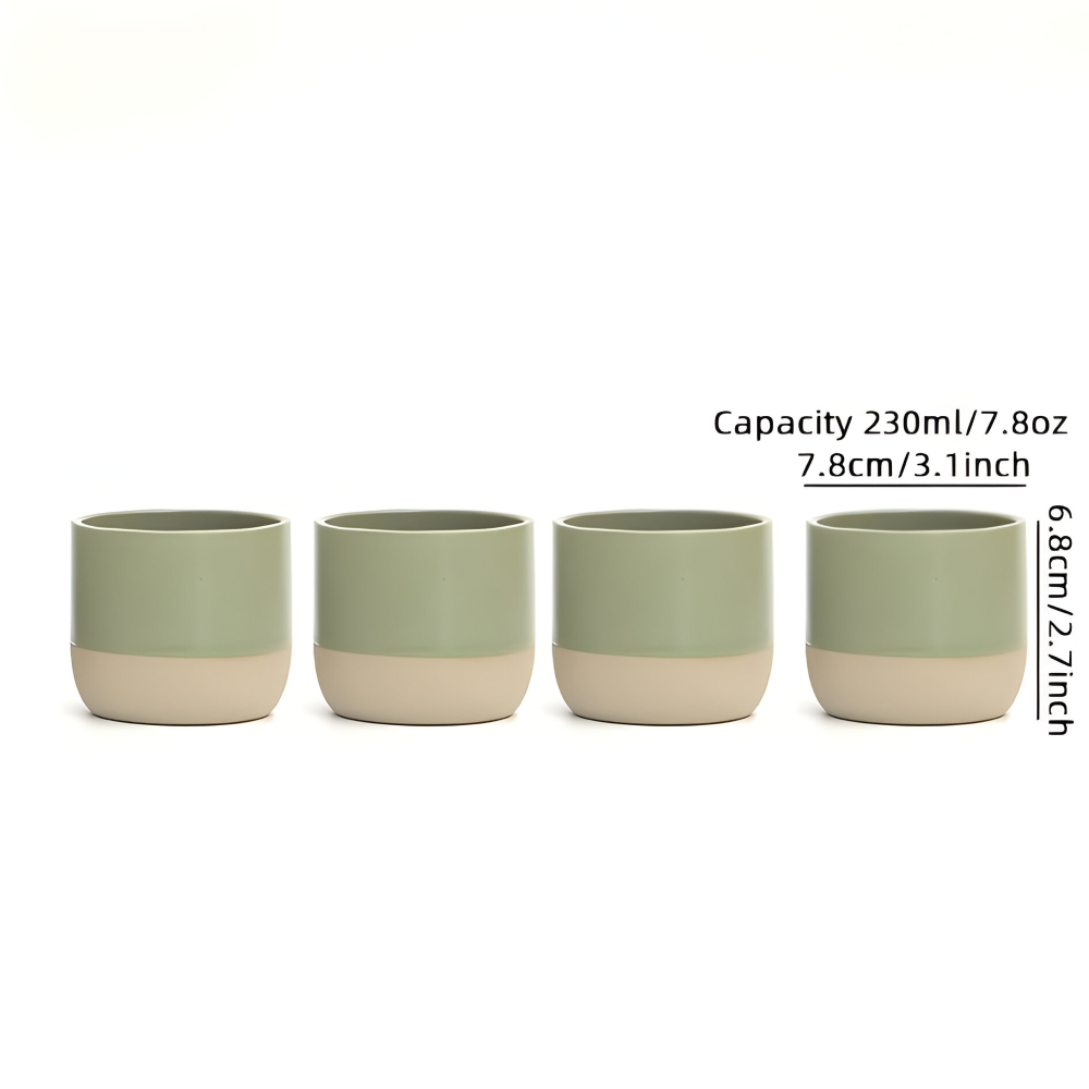 Unik design på eleganta keramik kaffekoppar, 4-pack. För kaffe, te & modern heminredning.