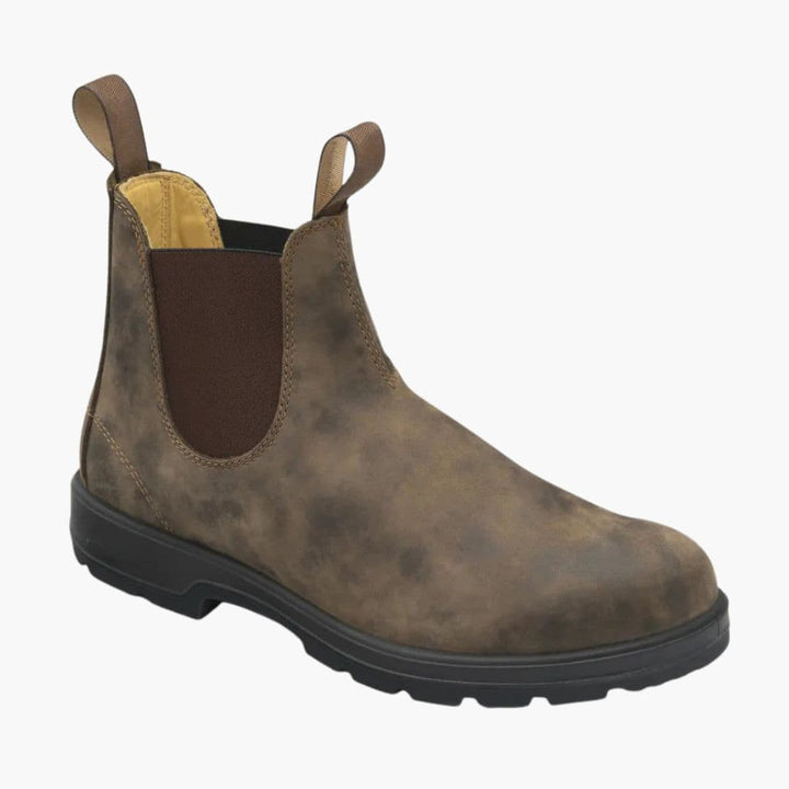 Bekväma bruna Chelsea boots för herr med robust gummisula, idealiska höstskor med stil och komfort.