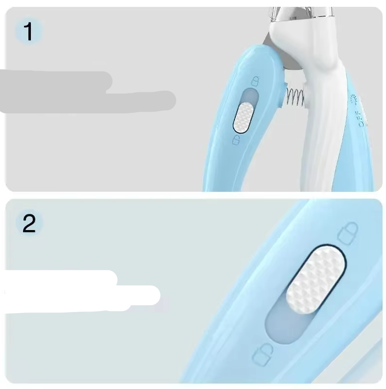 Ergonomisk elektrisk nagelklippare med LED-belysning, designad för enkel och skonsam kloklippning av husdjur.