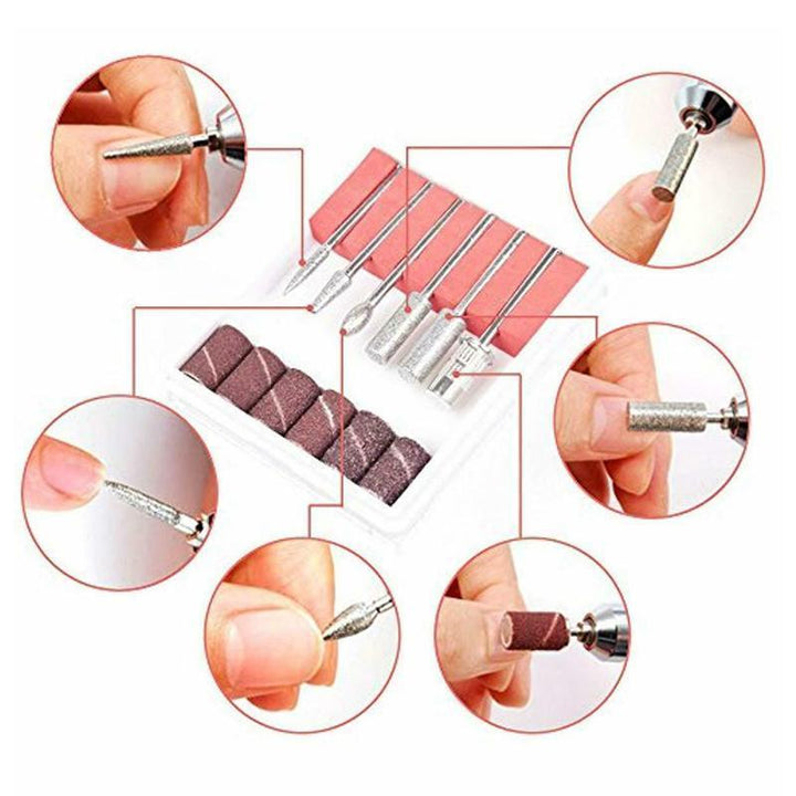 Elektrisk nagelborr i rosa, ergonomisk design för manikyr med justerbar hastighet, idealisk för nagelvård och konst.