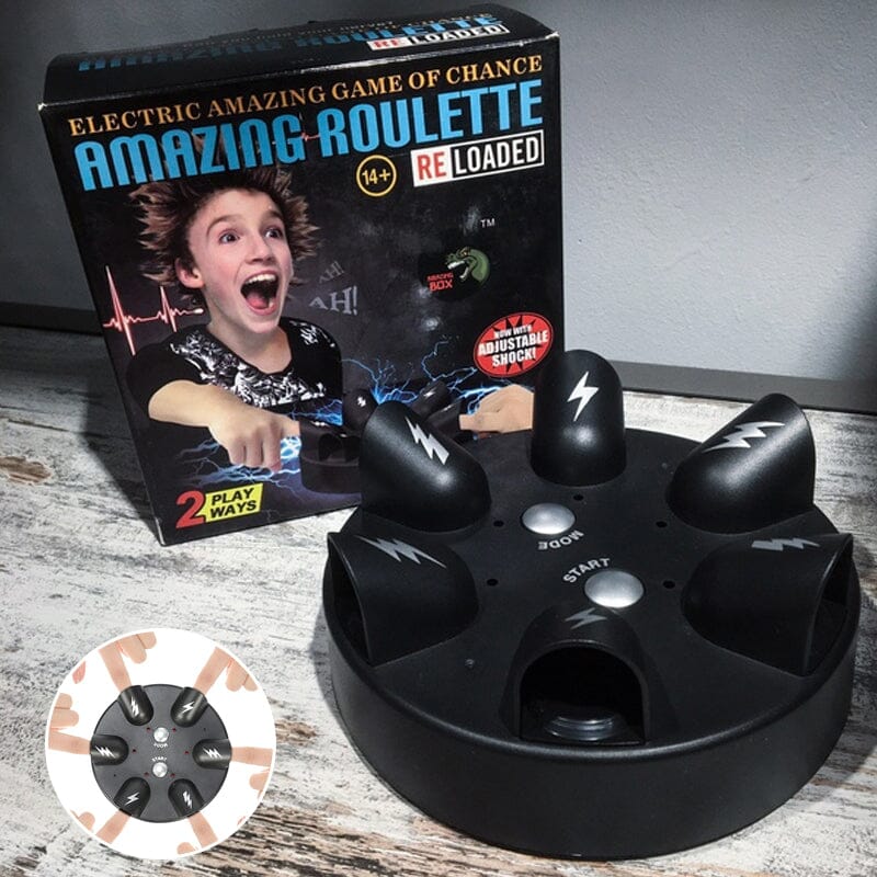 "Elektrisk Shock Roulette spel för vuxna, unisex, rund form med ljus, idealisk för fest och skratt, 6 spelare"