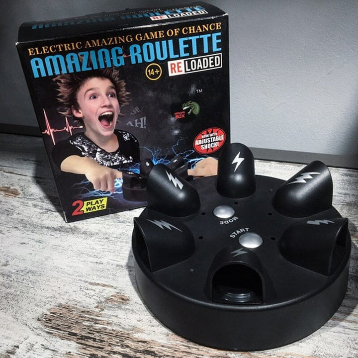 "Elektrisk Shock Roulette spel för vuxna, unisex, rund form med ljus, idealisk för fest och skratt, 6 spelare"