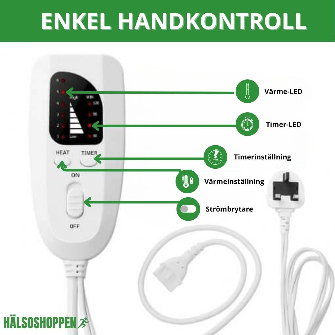 Mjuk flanell värmedyna för nacke och axlar. Lindrar muskelvärk och främjar avslappning med justerbar värme.